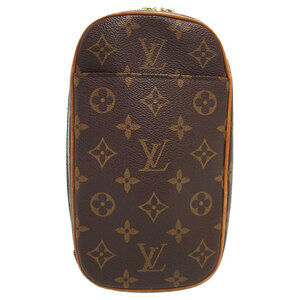 Louis Vuitton Monogram Leather Brown Pochette Ganjou Body Bag